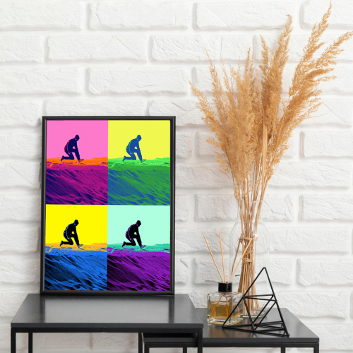 Pop-Art-Poster 4 Fotos mit Rahmen