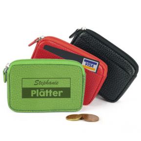 Graviertes Portemonnaie Leder 2 Zeilen Graviertes Portemonnaie Leder 2 Zeilen