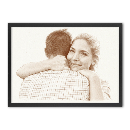 Porträt im Sepia-Zeichenstil aus einem Foto erstellt