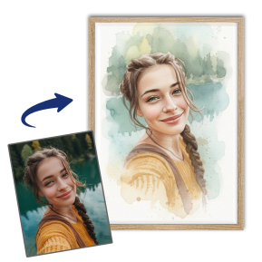 Aquarell-Portr�t nach einem Foto