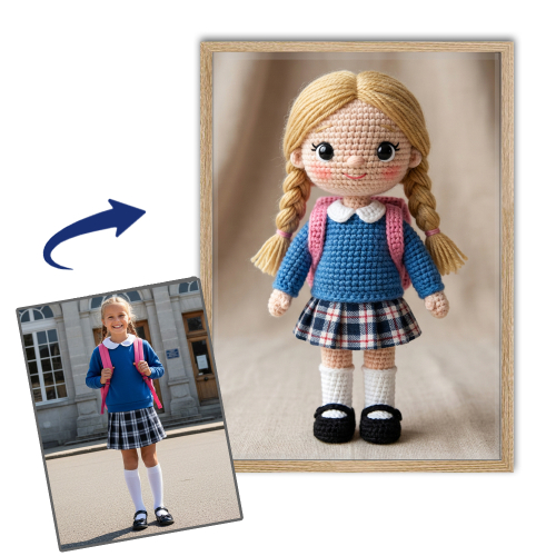 Portr&auml;t Gestrickte Puppe nach Fotovorlage