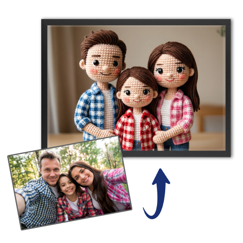 Portr&auml;t Gestrickte Puppe nach Fotovorlage