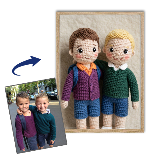 Portr&auml;t Gestrickte Puppe nach Fotovorlage