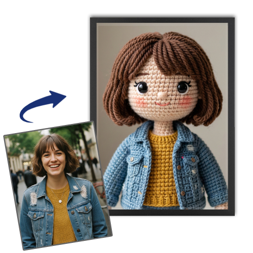 Portr&auml;t Gestrickte Puppe nach Fotovorlage