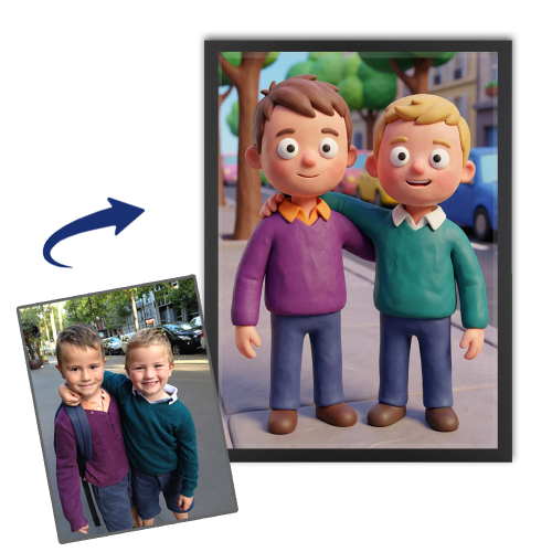 Portr&auml;t im Clay-Art-Stil basierend auf einem Foto