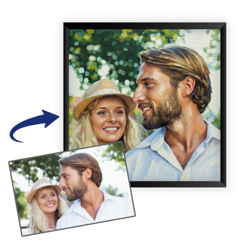 Portr&auml;t im &Ouml;lgem&auml;ldestil nach einem Foto