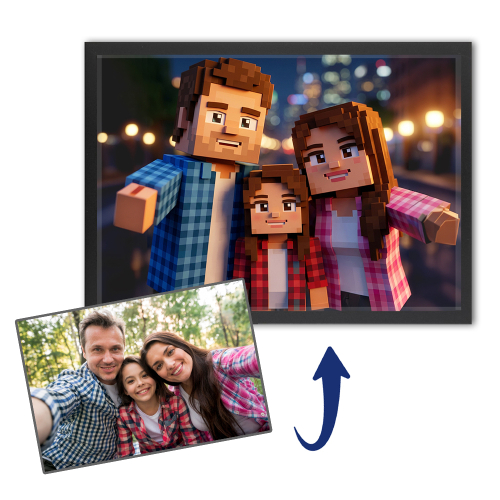 Portr&auml;t Pixel-Videospiel nach Fotovorlage