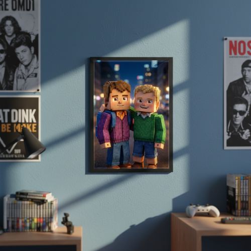 Portr&auml;t Pixel-Videospiel nach Fotovorlage