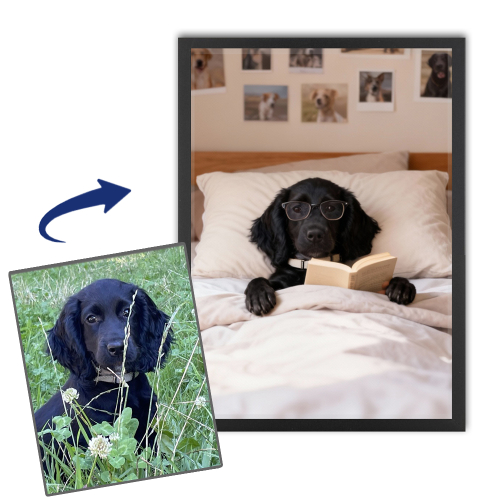 Porträt von wohlerzogenen Tieren nach einem Foto