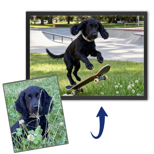 Porträt von wohlerzogenen Tieren nach einem Foto