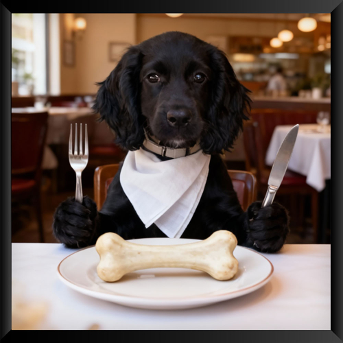 Porträt von wohlerzogenen Tieren nach einem Foto