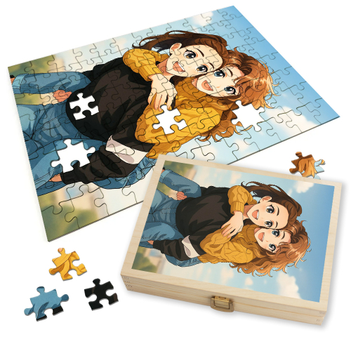 Puzzle aus einem in Manga verwandelten Foto