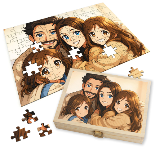 Puzzle aus einem in Manga verwandelten Foto