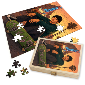 Puzzle-Foto verwandelt in ein Videospiel-Cover | GTA-Stil