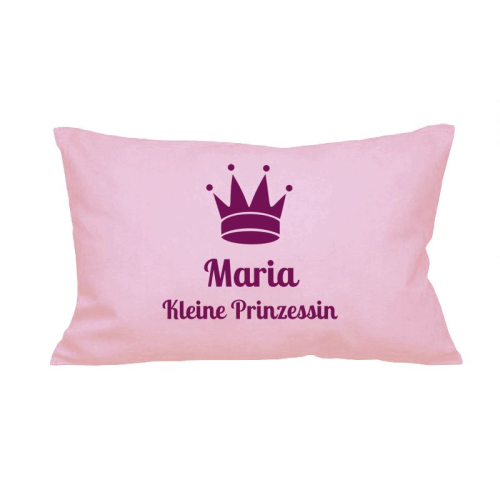 Rechteckiges Kissen rosa mit Krone