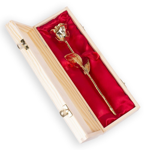 Geschenk Koffer mit goldener Rose