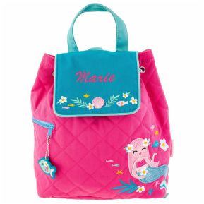 Rucksack Sirene rosa bestickt