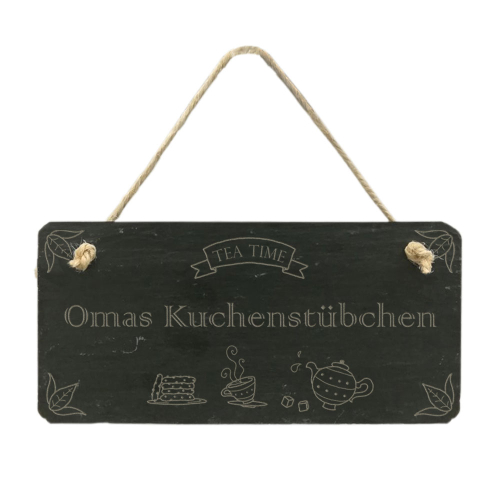 Gravierte Schiefertafel Küche