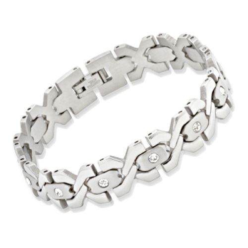 Armband Edelstahl besetzt mit Zirkonia