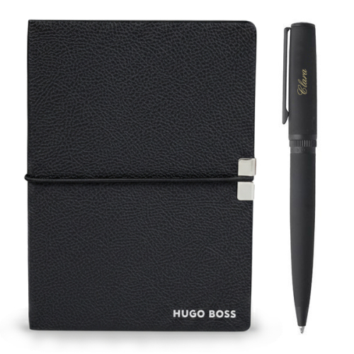 Hugo Boss Box mit A6 Notizblock und Stift mit Gravur