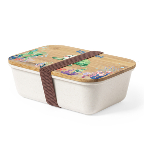 Snackbox mit personalisiertem Bambusdeckel und Wasserdekor