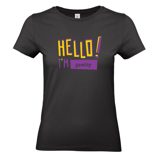 T-shirt Hello Schwarz