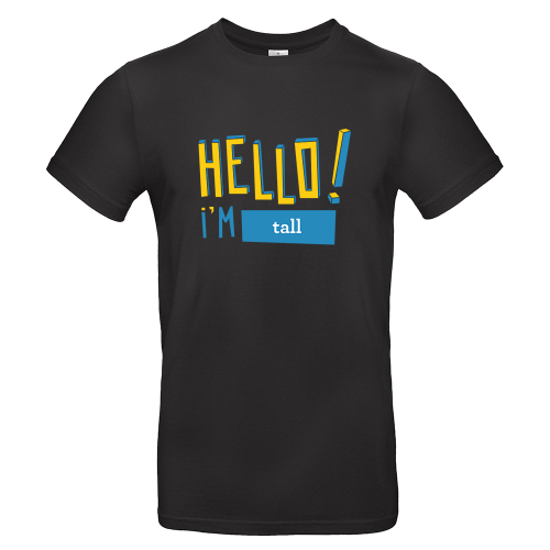 T-Shirt für Herren HELLO personalisiert schwarz