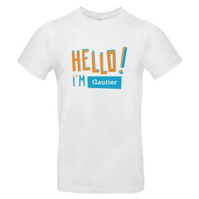 T-Shirt für Herren HELLO personalisiert 100 % Bio-Baumwolle