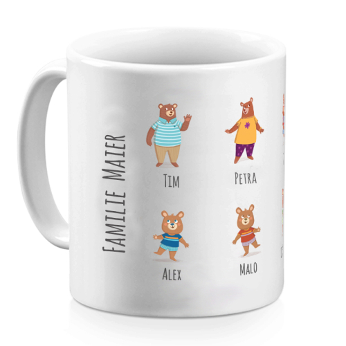 Tasse Bärenfamilie personalisiert