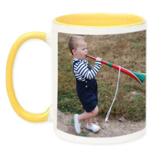 Tasse gelb mit Foto