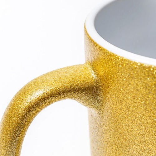 Tasse mit Pailletten gold