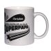 Tasse mit Pailletten silber Super Papa