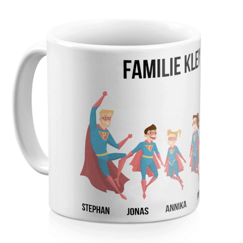 Tasse Superhelden weiss