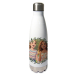 Trinkflasche im Hochformat in einem pflanzlichen Rahmen Trinkflasche im Hochformat in einem pflanzlichen Rahmen