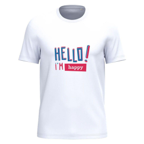 T-Shirt fr Herren HELLO personalisiert 100 % Bio-Baumwolle