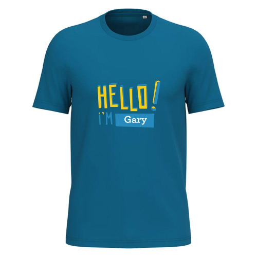 T-Shirt für Herren HELLO personalisiert 100 % Bio-Baumwolle