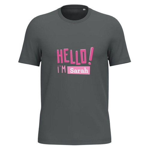 T-Shirt für Herren HELLO personalisiert 100 % Bio-Baumwolle