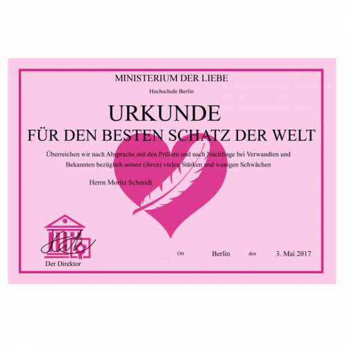 Urkunde Love