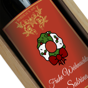 Weinflasche Weihnachten mit Name