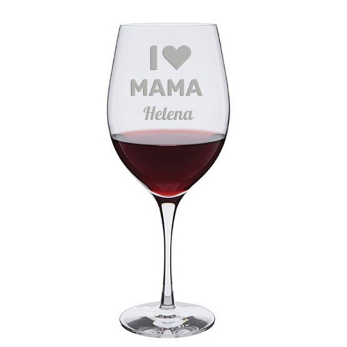 Weinglas Mama I love Mama