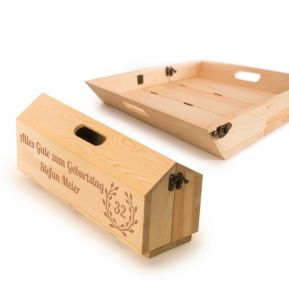 Weinkiste-Tablett personalisiert Weinkiste-Tablett personalisiert