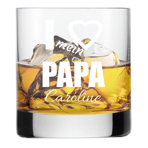 Whiskyglas mit Gravur für Papa I love