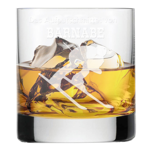 Whiskyglas mit Gravur für Sportler Ski