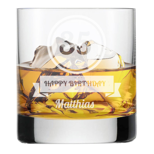 Whiskyglas mit Gravur zum Geburtstag Gravur