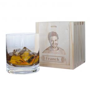 Whiskyglas Vorname mit passender Foto-Holzkiste