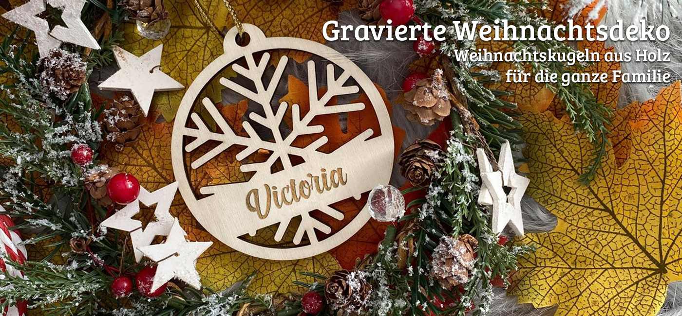 Gravierte Weihnachtskugeln