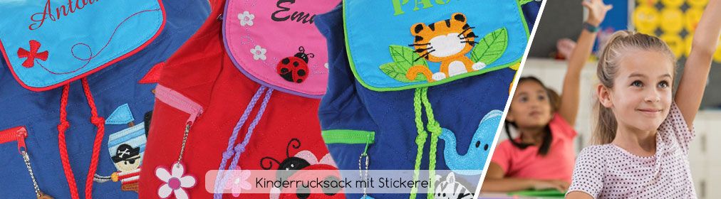 Kinderrucksack mit Stickerei