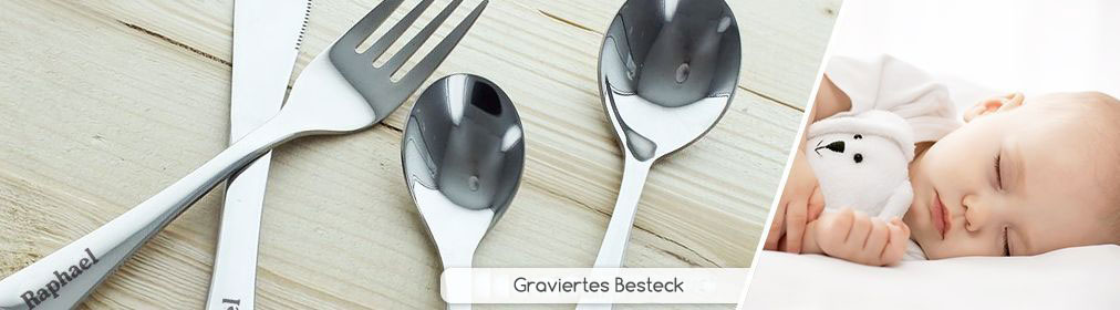 Graviertes Kinderbesteck