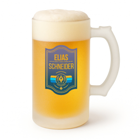 Bedruckter Glas-Bierkrug Vorname