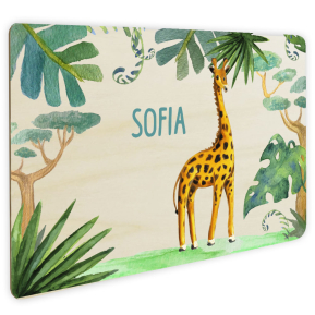 Personalisiertes Trschild aus Holz Savanne
